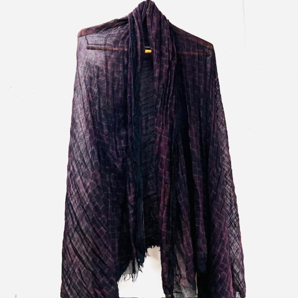 LOUIS VUITTON Etole Fringe Shawl Scarf 70% Cashmere/30% Silk  80" x51" 401910(42 - Picture 15 of 15